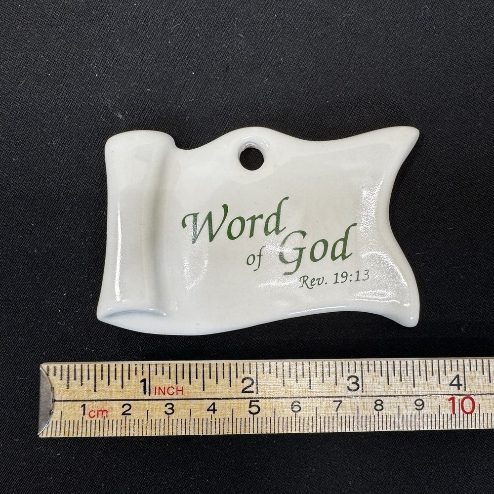 White Scroll Ornament "word Of God"‎ Revelations 19:13
